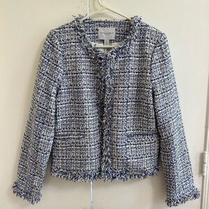 Carolina Belle Blue and White Tweed Blazer